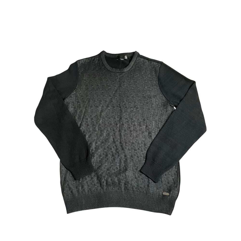 Guess Men's Quattro G Logo Long Sleeve Crewneck Sweater Size L